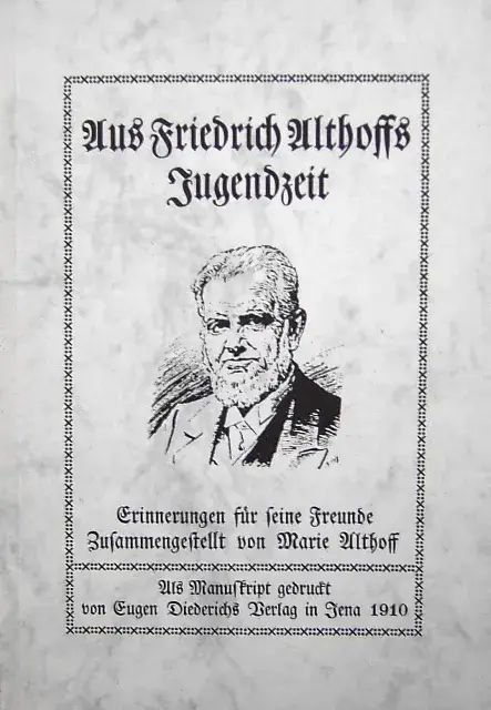 Cover - Aus Friedrich Althoffs Jugendzeit